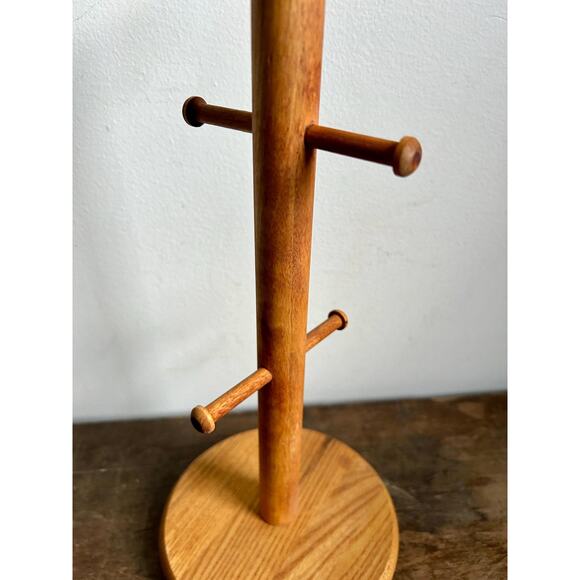 Vintage Rustic Wooden Mug Tree | Wooden Coffee Mug Rack | Jewelry Holder - Picture 4 of 6